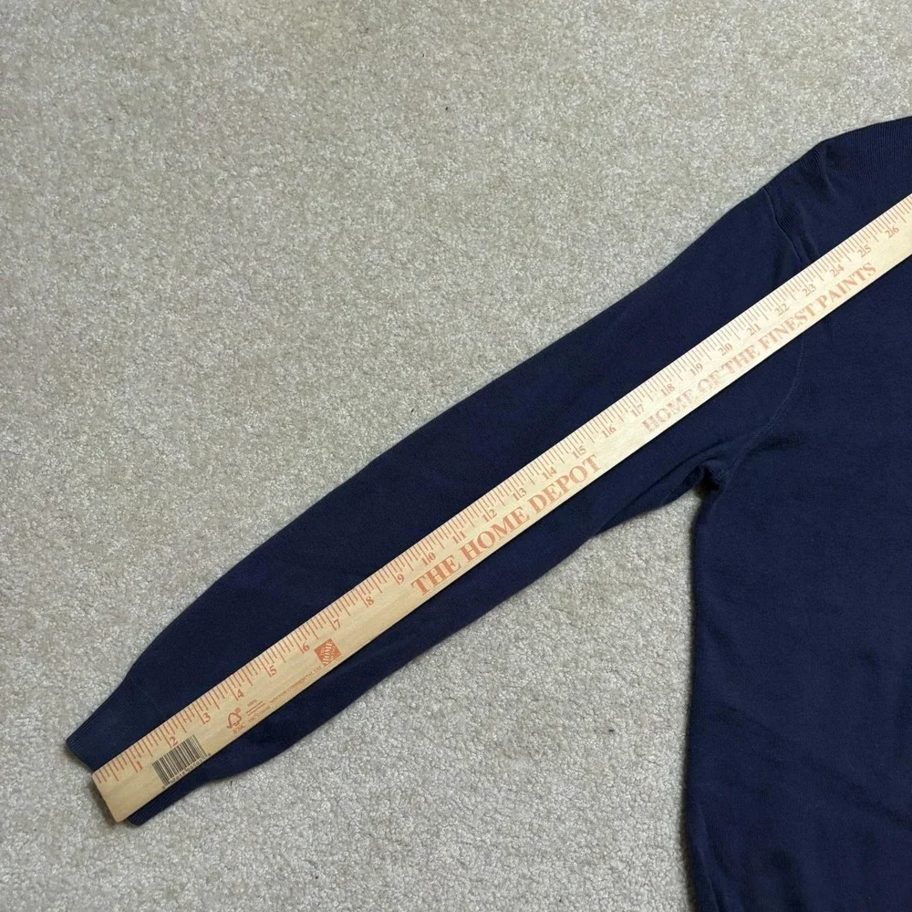 Polo Ralph Lauren Sweater Mens Large Navy Blue Pima Cotton V Neck Pony Logo